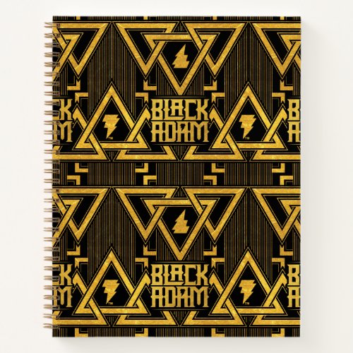 Black Adam Lightning Bolt Triangular Pattern Notebook