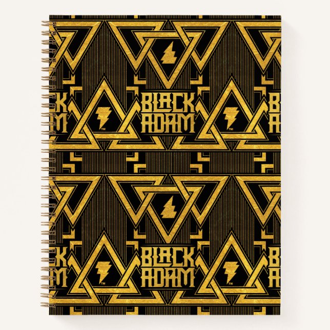 Black Adam Lightning Bolt Triangular Pattern Notebook (Front)