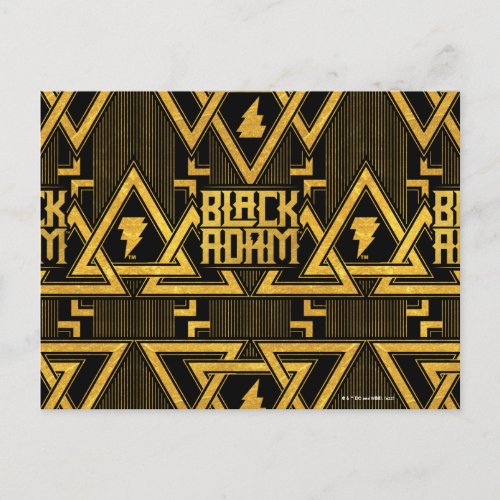 Black Adam Lightning Bolt Triangular Pattern Postcard