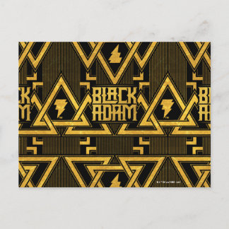 Black Adam Lightning Bolt Triangular Pattern Postcard