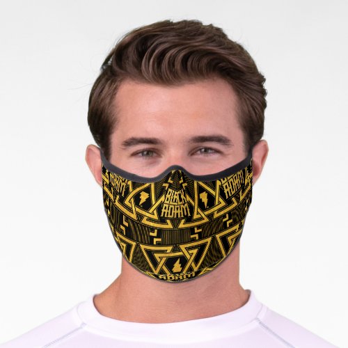 Black Adam Lightning Bolt Triangular Pattern Premium Face Mask
