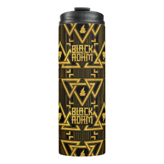 Black Adam Lightning Bolt Triangular Pattern Thermal Tumbler