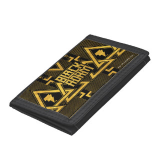 Black Adam Lightning Bolt Triangular Pattern Trifold Wallet