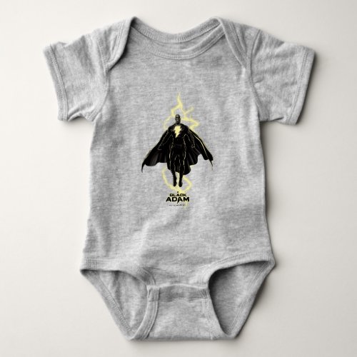 Black Adam Lightning Silhouette Graphic Baby Bodysuit