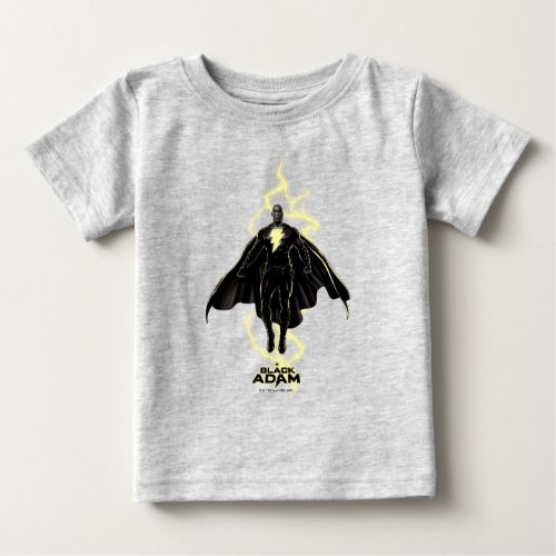Black Adam Lightning Silhouette Graphic Baby T_Shirt