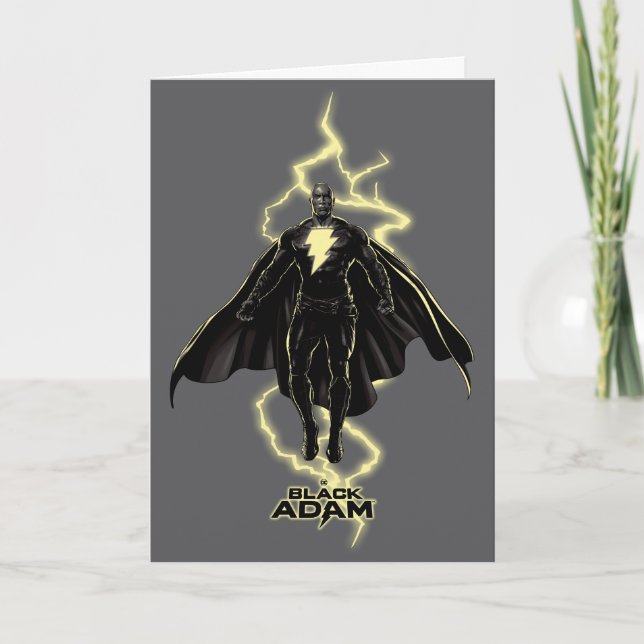 Black Adam Lightning Silhouette Graphic Card (Front)