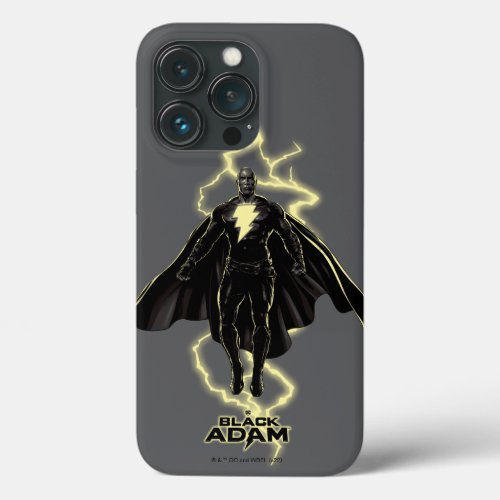 Black Adam Lightning Silhouette Graphic iPhone 13 Pro Case
