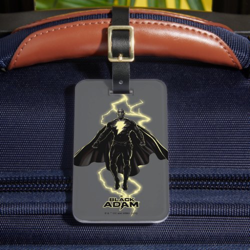 Black Adam Lightning Silhouette Graphic Luggage Tag