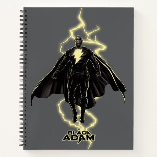 Black Adam Lightning Silhouette Graphic Notebook