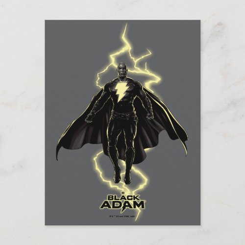 Black Adam Lightning Silhouette Graphic Postcard