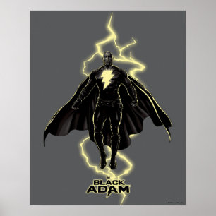 Black Adam Lightning Silhouette Graphic Poster