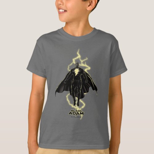 Black Adam Lightning Silhouette Graphic T_Shirt