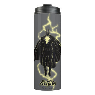 Black Adam Lightning Silhouette Graphic Thermal Tumbler