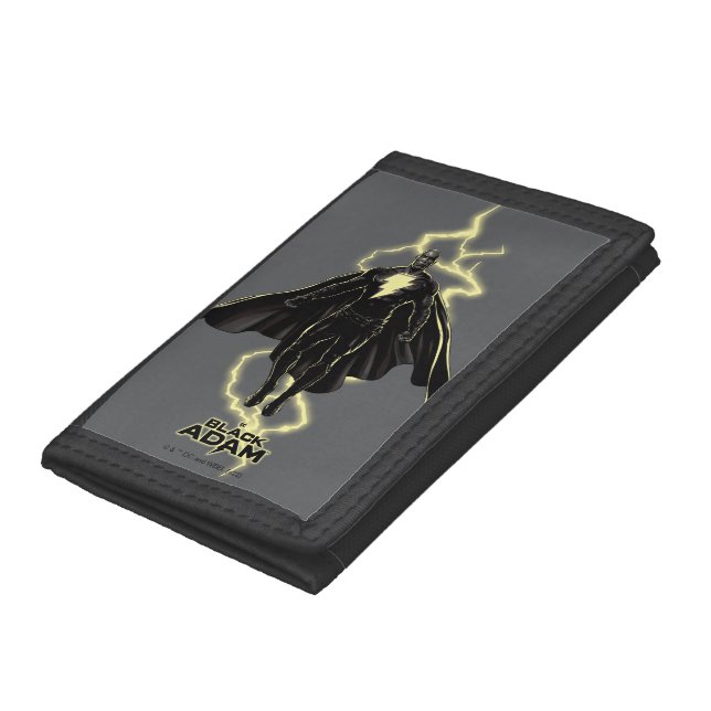 Black Adam Lightning Silhouette Graphic Trifold Wallet (Bottom)