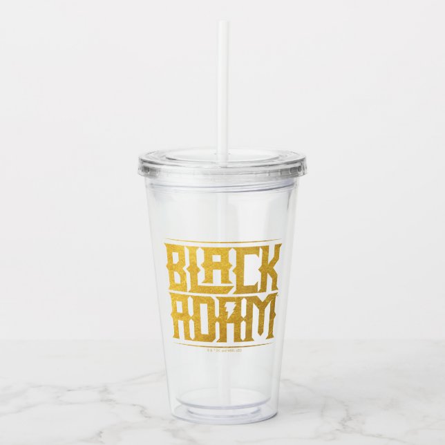 Black Adam Stacked Name Graphic Acrylic Tumbler (Front)