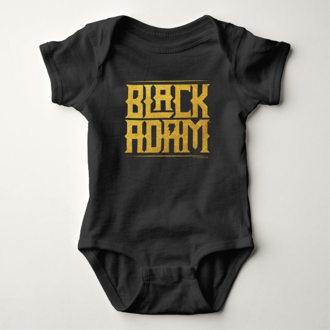 Black Adam Stacked Name Graphic Baby Bodysuit (Front)