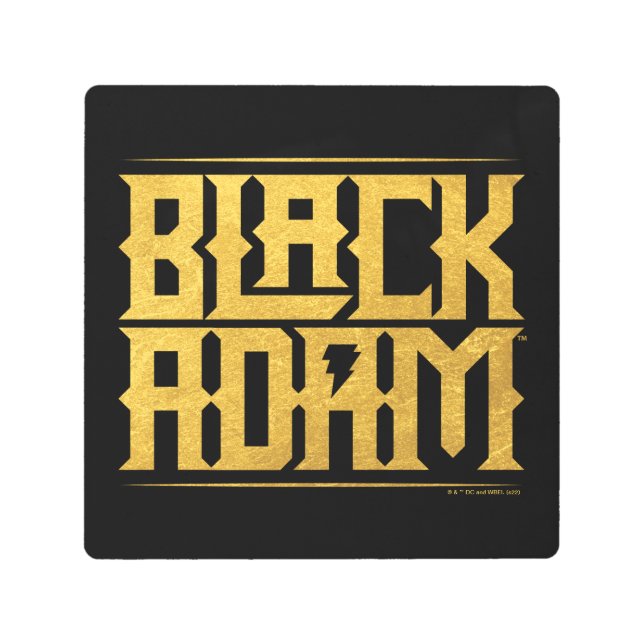 Black Adam Stacked Name Graphic Metal Print (Front)