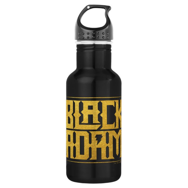Black Adam Stacked Name Graphic Stainless Steel Water Bottle (Front)