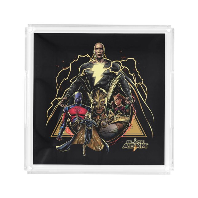 Black Adam Triangular Group Graphic Acrylic Tray (Front)