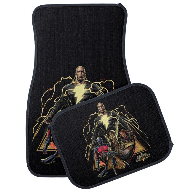 Black Adam Triangular Group Graphic Car Floor Mat (Set)