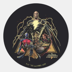 Black Adam Triangular Group Graphic Classic Round Sticker