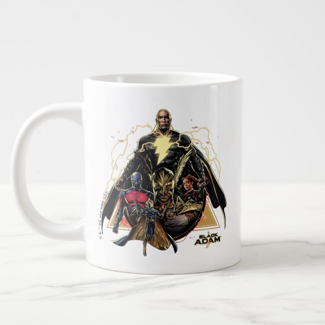 Black Adam Triangular Group Graphic Giant Coffee Mug (Left)