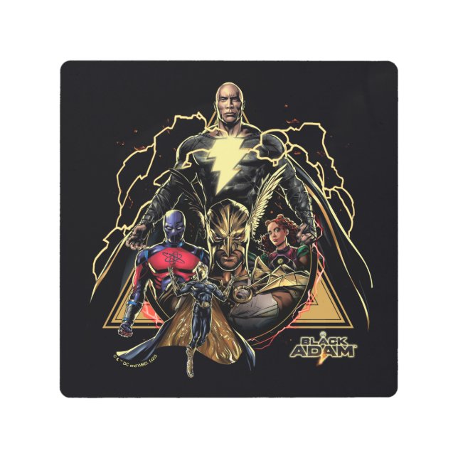 Black Adam Triangular Group Graphic Metal Print (Front)