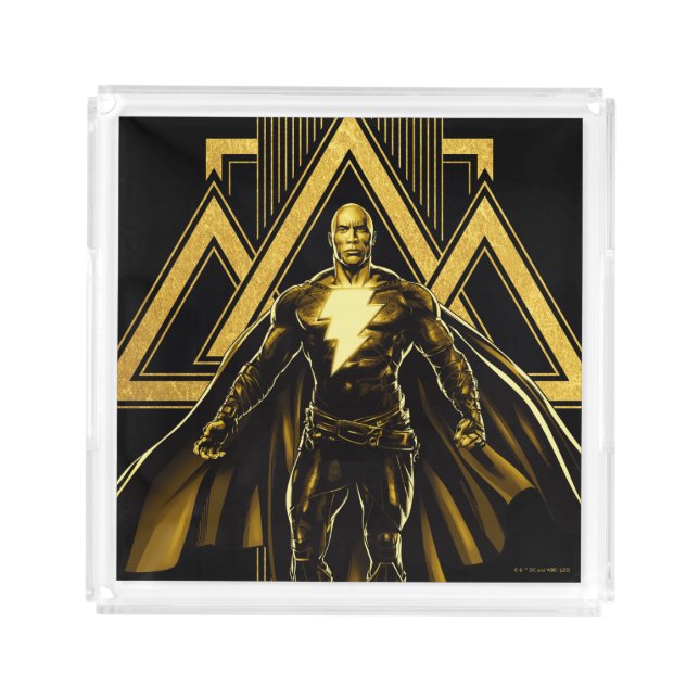 Black Adam Triangular Pillar Graphic Acrylic Tray (Front)