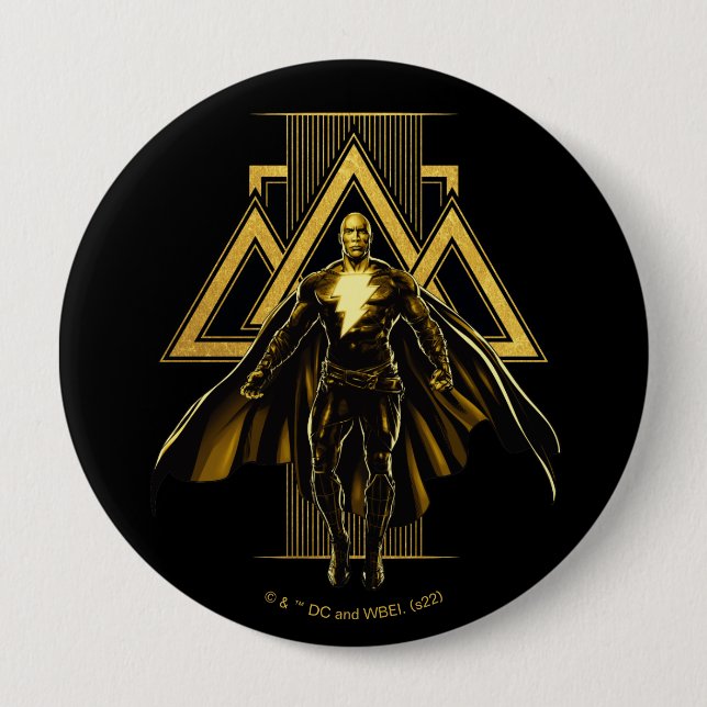 Black Adam Triangular Pillar Graphic Button (Front)