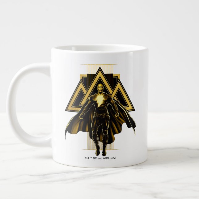 Black Adam Triangular Pillar Graphic Giant Coffee Mug (Left)