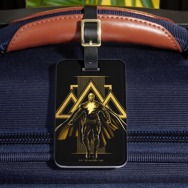 Black Adam Triangular Pillar Graphic Luggage Tag (Front Insitu 2)