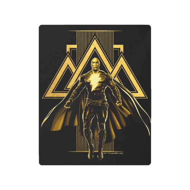 Black Adam Triangular Pillar Graphic Metal Print (Front)