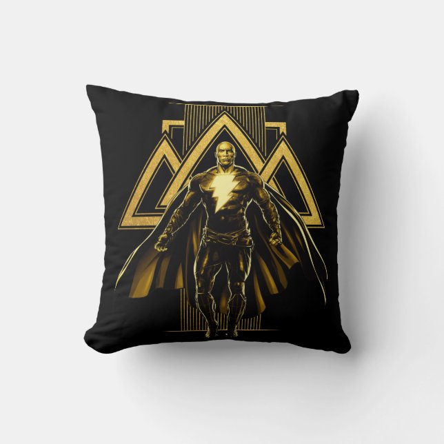 Black Adam Triangular Pillar Graphic Throw Pillow (Front)