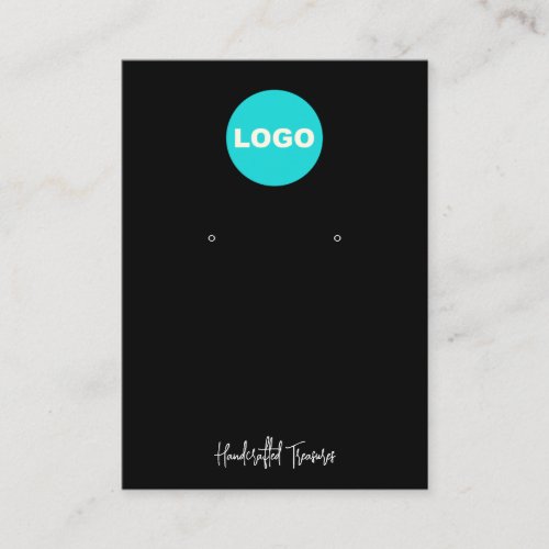  Black Add Logo Signature Script Earring Jewelry   Business Card