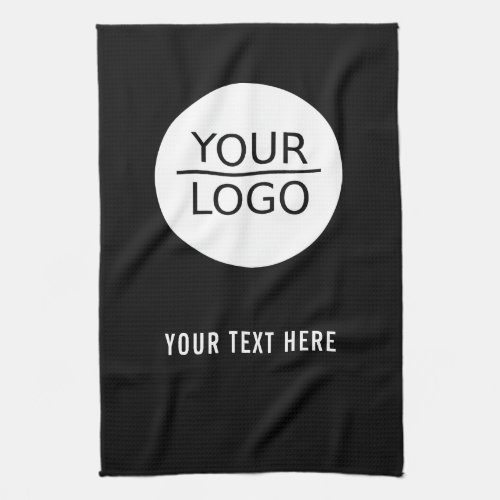 Black Add your Logo Custom Text Promotion  Kitchen Towel