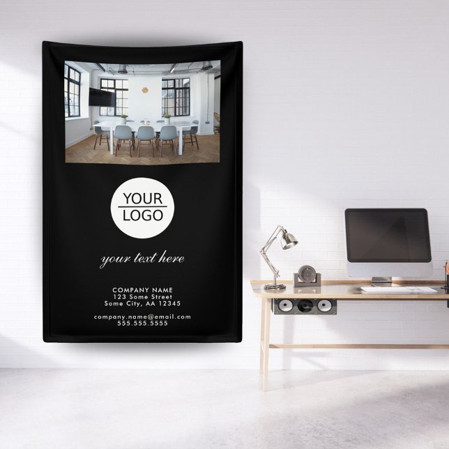 Black Add your Logo Custom Text Promotion Photo  Banner (Creator Uploaded)