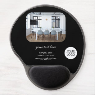Black Add your Logo Custom Text Promotion Photo Gel Mouse Pad