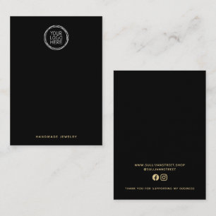 Black Add Your Logo Hoop Earring Display Card