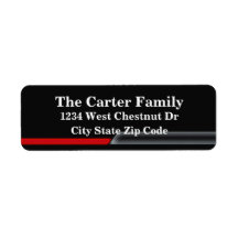 Black address return label bottom design