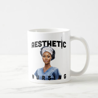 black aesthetic nurse personalized name rn gift coffee mug