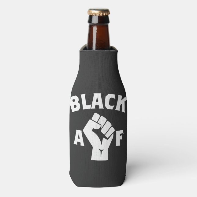 Black AF Fist   Bottle Cooler (Bottle Front)