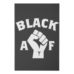 Black AF Fist Faux Canvas Print