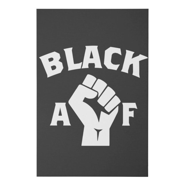 Black AF Fist Faux Canvas Print (Front)