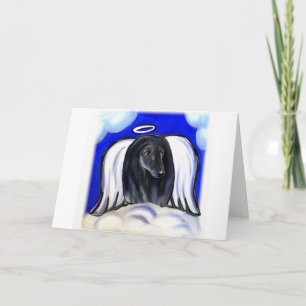 BLACK AFGHAN HOUND ANGEL HOLIDAY CARD