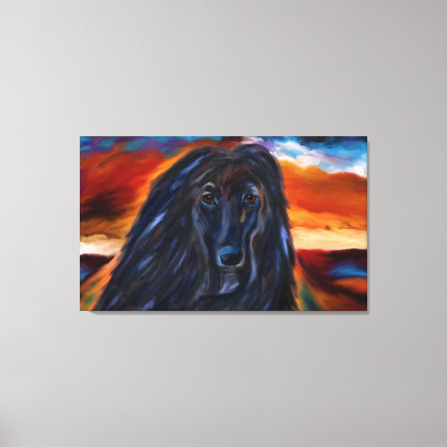 Black Afghan Hound Art Products! Canvas Print (Front)