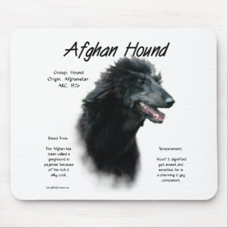 Black Afghan Hound History Mouse Pad