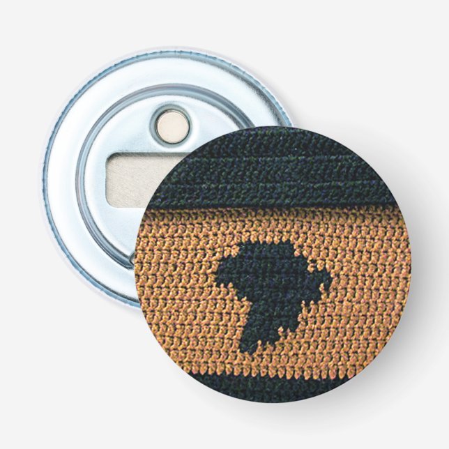 Black Africa Map Earth Brown Texture Crochet Print Bottle Opener (Front)