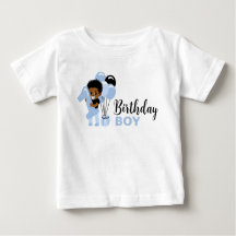 Black African American 1st Birthday Boy Shirt