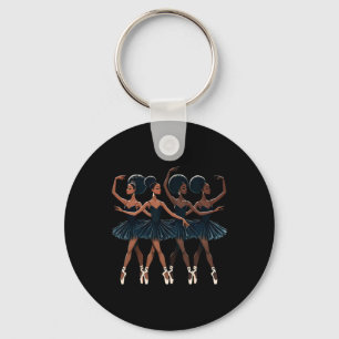 Black African American Ballerina Ballet Dance Danc Keychain