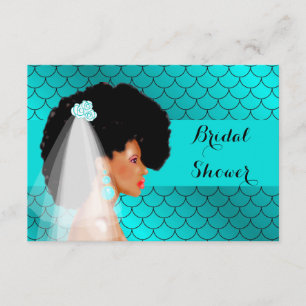 Black African American Bridal Shower Invitation